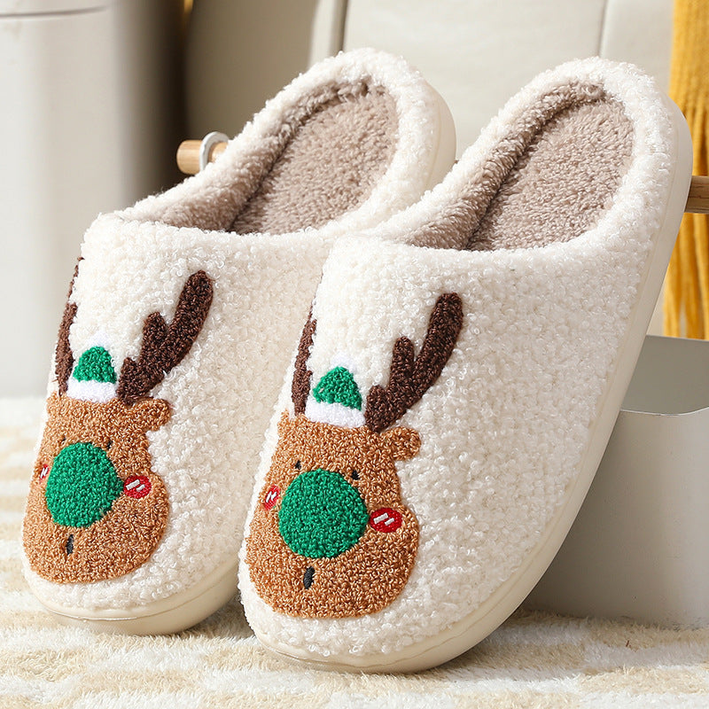 Deerly Cozy Christmas Slippers