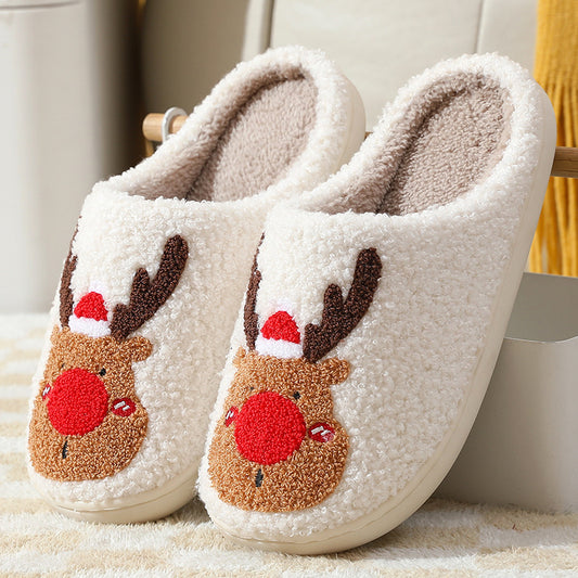 Deerly Cozy Christmas Slippers