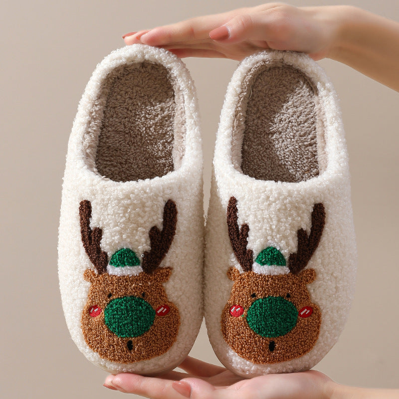 Deerly Cozy Christmas Slippers